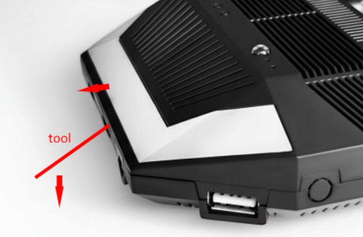 Step 2: Lever top cover forward